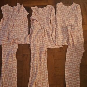 GAP Pink Heart Kids Pajama Set Sz 5